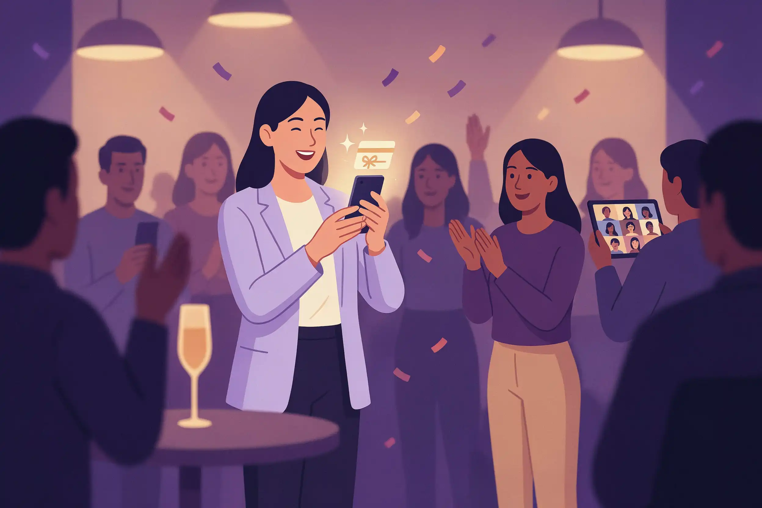 Instant digital gift card prizes for a corporate event