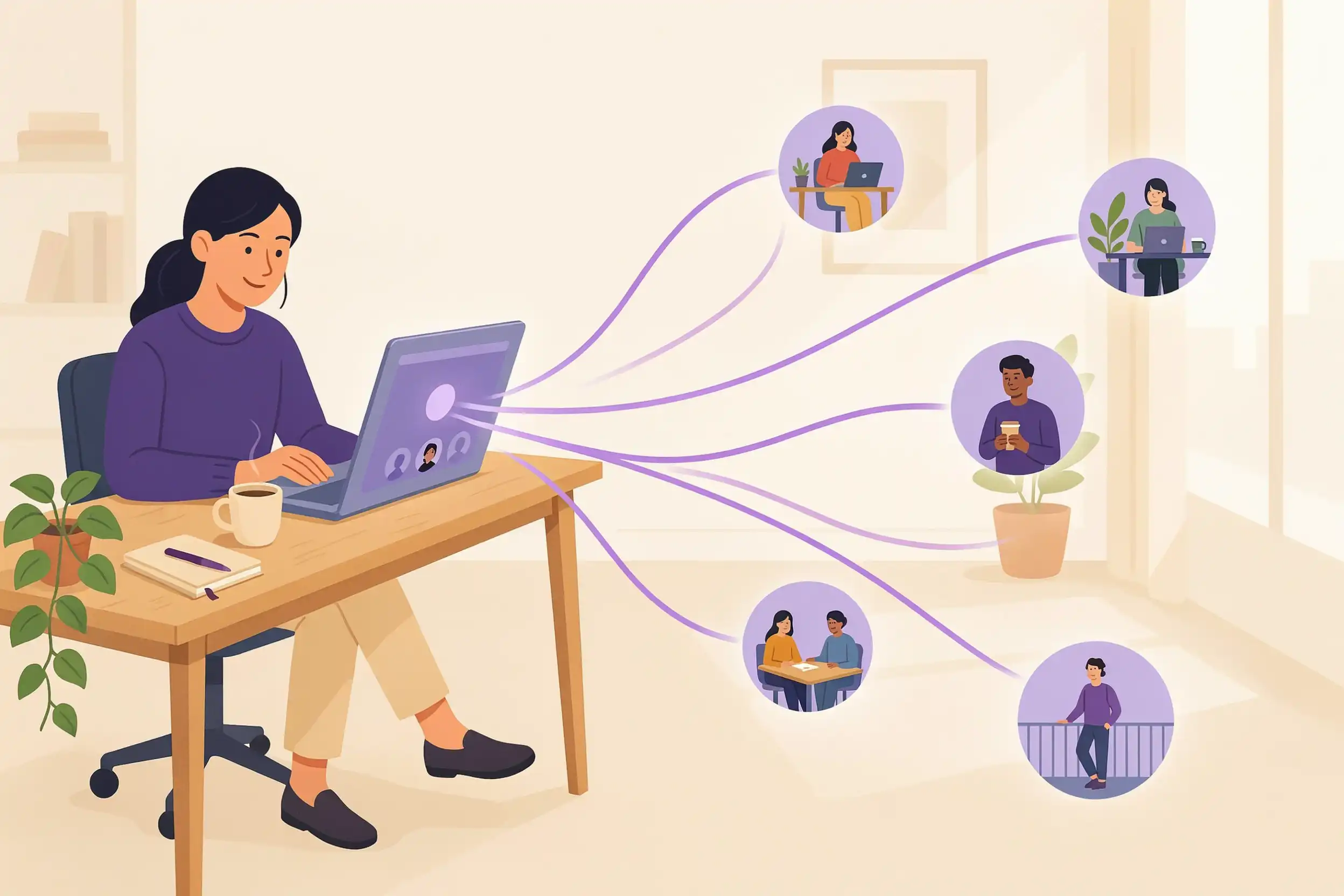 Office manager organising a group card and online collection